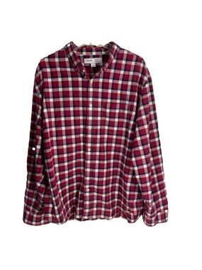 Men’s Old Navy Red & White Plaid Button Down Shirt Size XXL US!